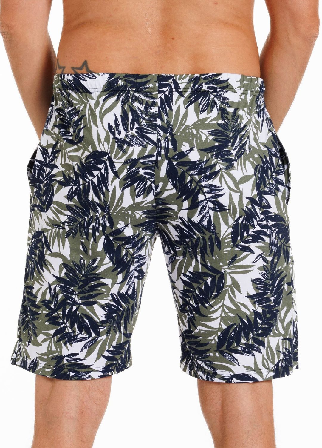 Herren Bermuda Alloverprint mit Seitentaschen, Bio Baumwolle, GOTS zertifiziert