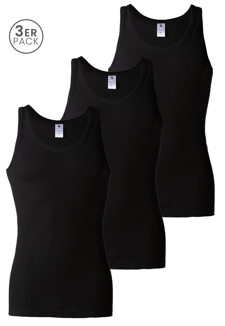 Herren CLASSIC Unterhemd, Doppelripp, 3er Pack, Bio-Baumwolle