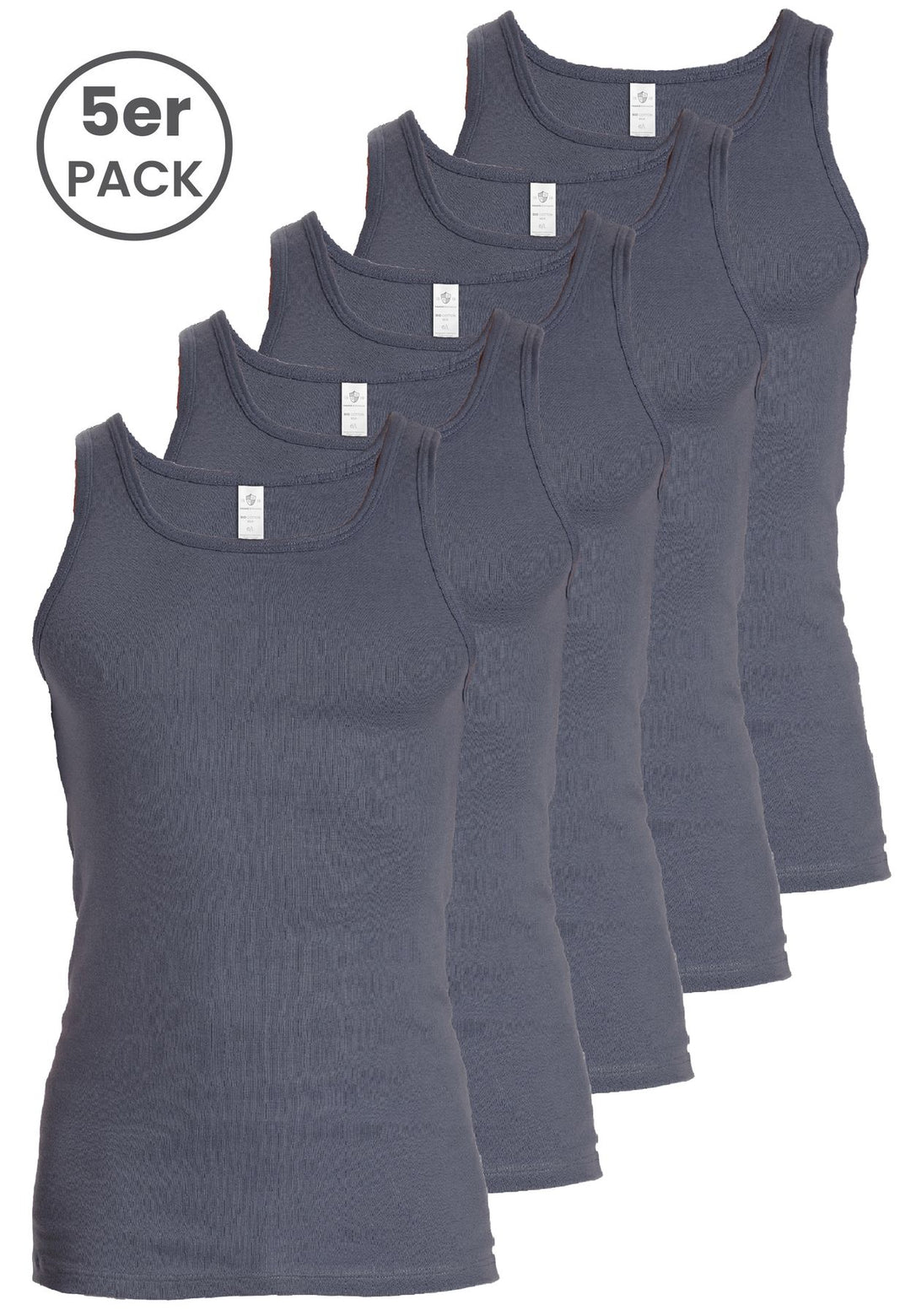 Herren Unterhemd, 5er Pack, Bio Baumwolle, GOTS zertifiziert