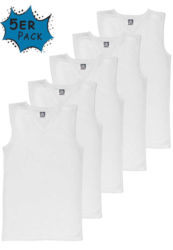 Jungen City-Shirt, V-Neck, 5er Pack, Baumwolle/ Elasthan