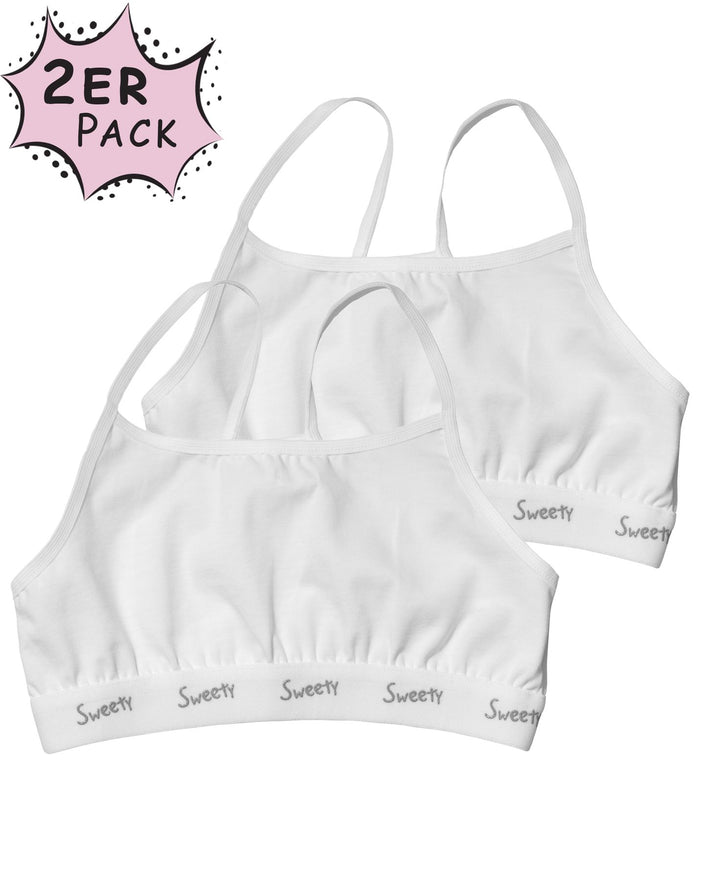 Mädchen Bustier, 2er Pack, Single Jersey