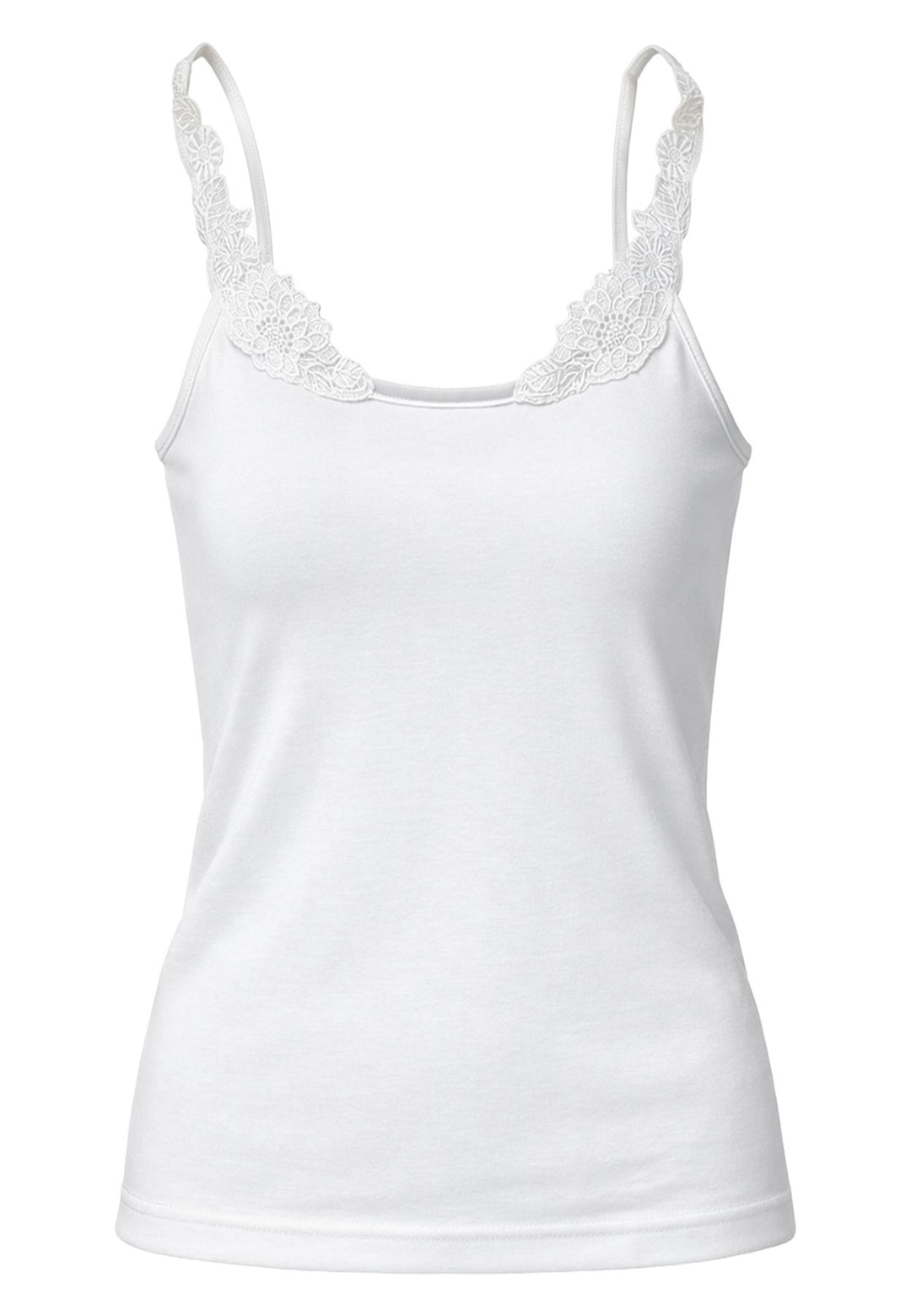 Damen Spitzenträger Top, Glanzeinfass, 2er Pack, Bio Baumwolle, GOTS zertifiziert