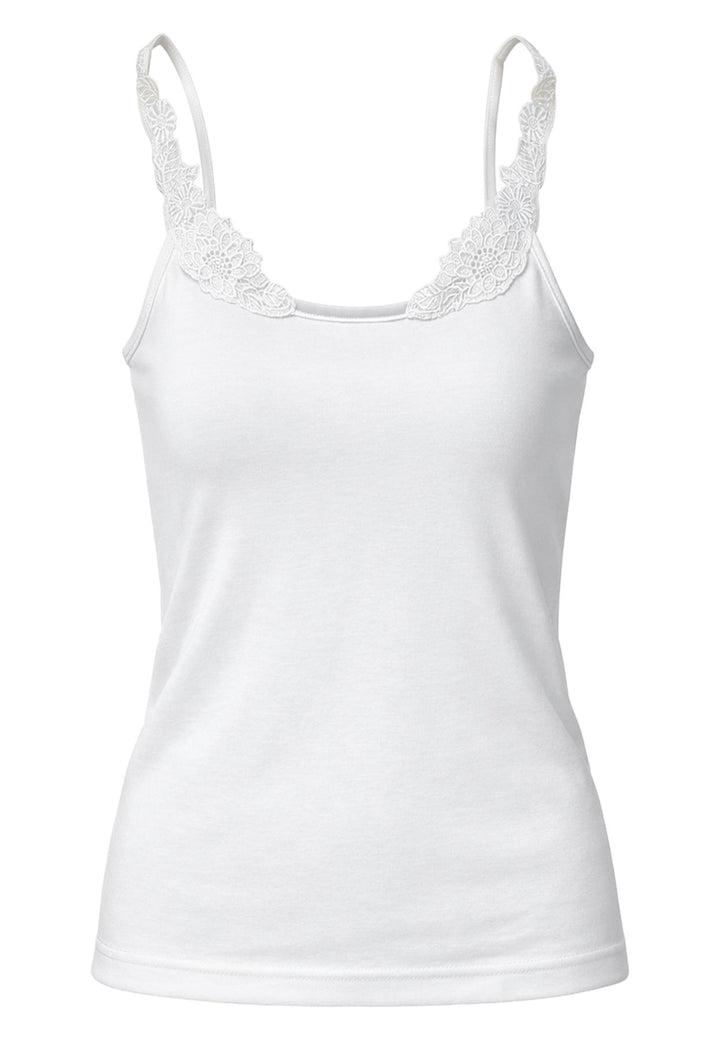 Damen Spitzenträger Top, Glanzeinfass, 2er Pack, Bio Baumwolle, GOTS zertifiziert