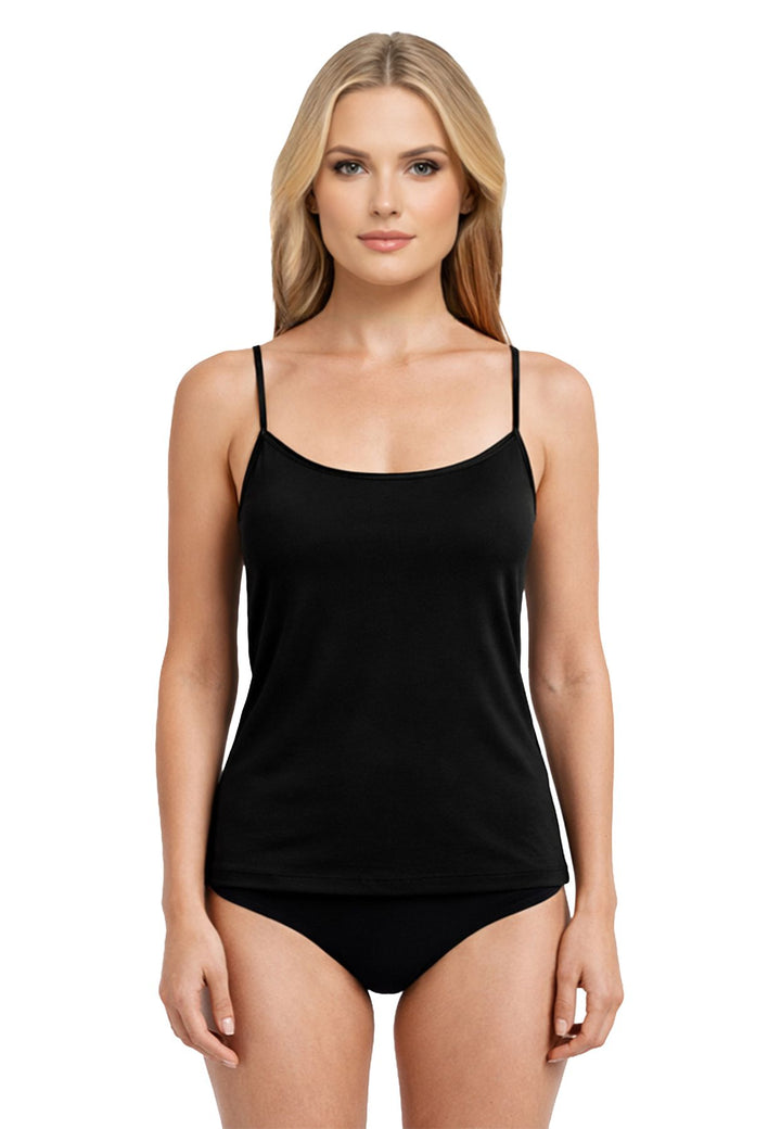 Damen Spaghetti Top, Glanzeinfass, 3er Pack, Bio Baumwolle, GOTS zertifiziert