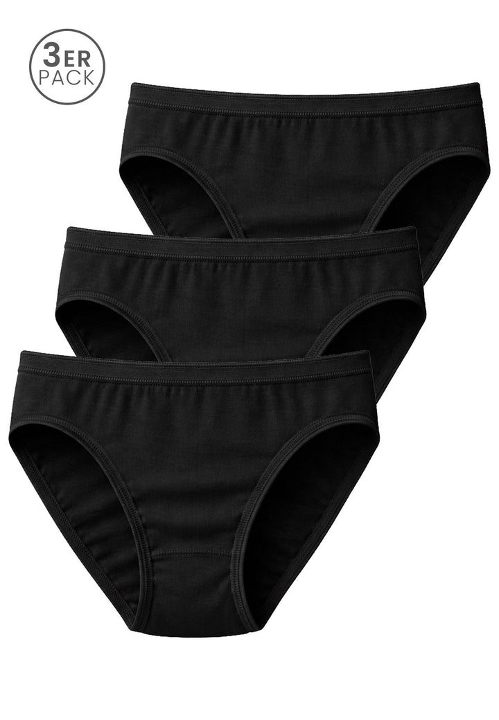 Damen Mini Slip m. Glanzgummi, 3er Pack, Bio Baumwolle, GOTS zertifiziert