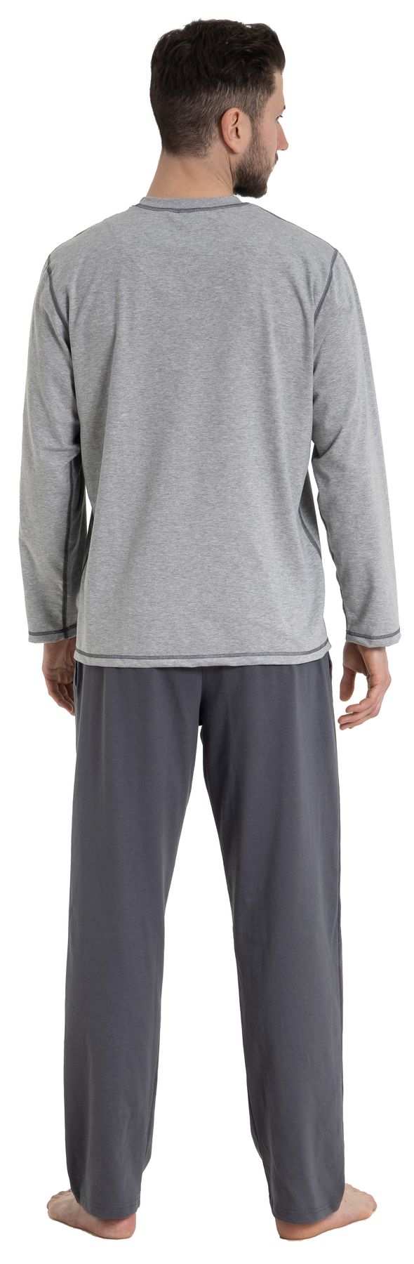 Herren Pyjama Rundhals, Bio Baumwolle, GOTS zertifiziert