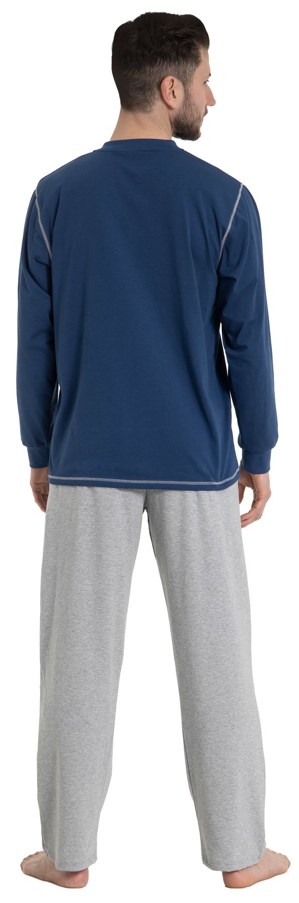 Herren Pyjama, Rundhals mit Knopfleiste, Bio Baumwolle, GOTS zertifiziert