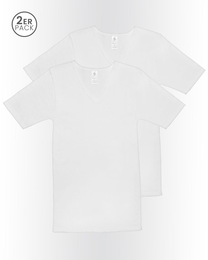 Herren Shirt V-Ausschnitt, 2er Pack, Bio Baumwolle, GOTS zertifiziert