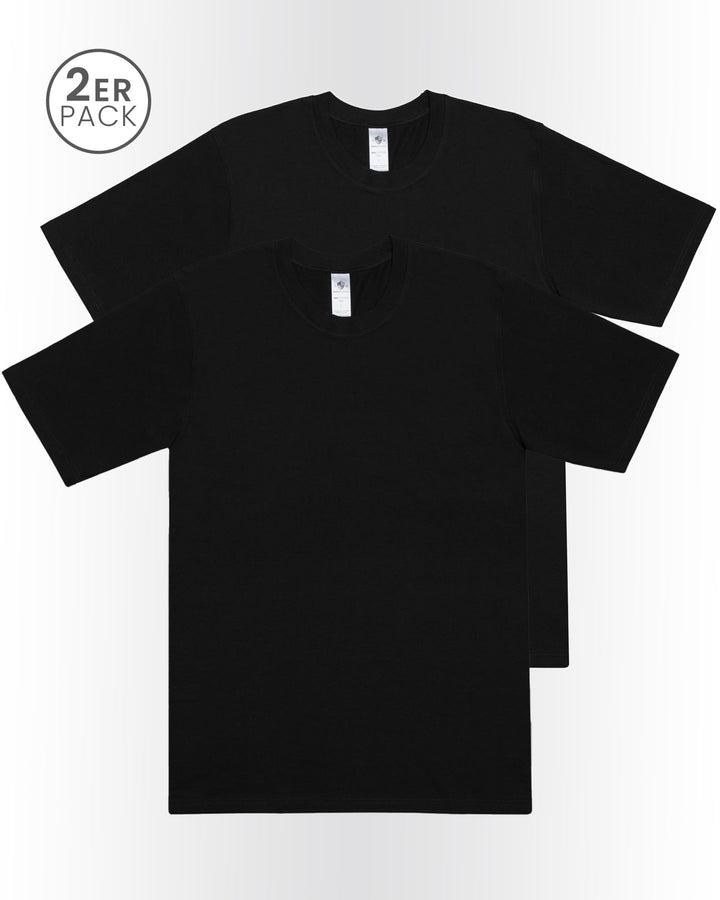 Herren T-Shirt Rundhals, 2er Pack, Bio Baumwolle, GOTS zertifiziert