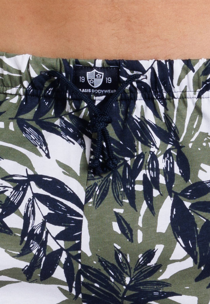 Herren Bermuda Alloverprint mit Seitentaschen, Bio Baumwolle, GOTS zertifiziert