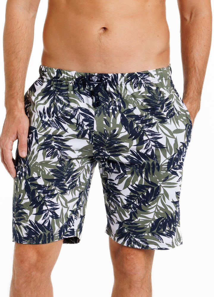 Herren Bermuda Alloverprint mit Seitentaschen, Bio Baumwolle, GOTS zertifiziert