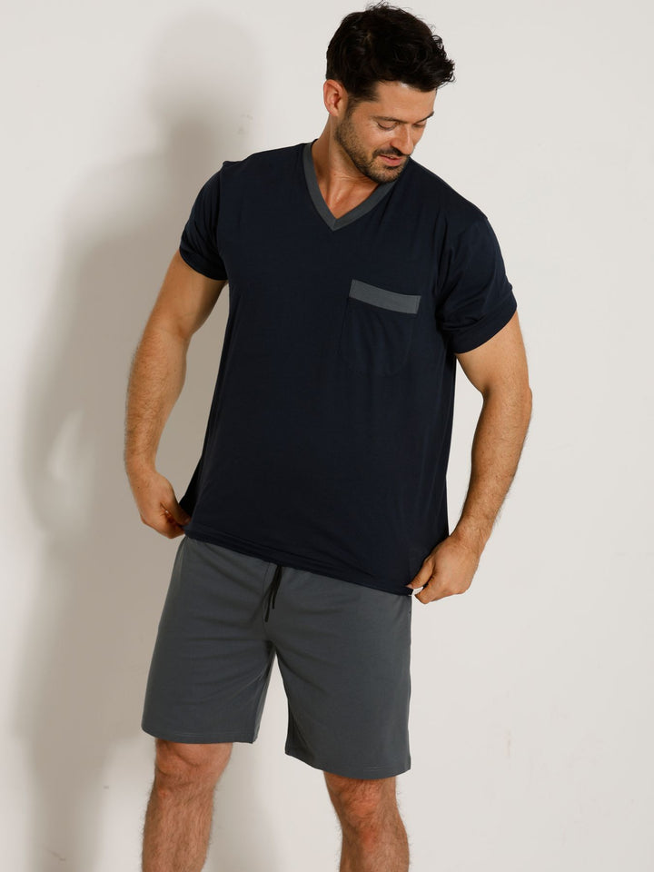 Herren Shorty V-Ausschnitt, Bio Baumwolle, GOTS zertifiziert