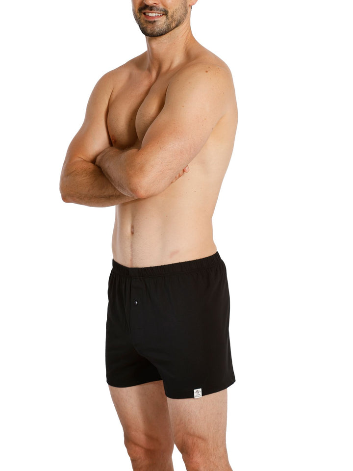 Herren Jersey Boxer, mit Knopfleiste, 2er Pack, Single-Jersey, Baumwolle kbA