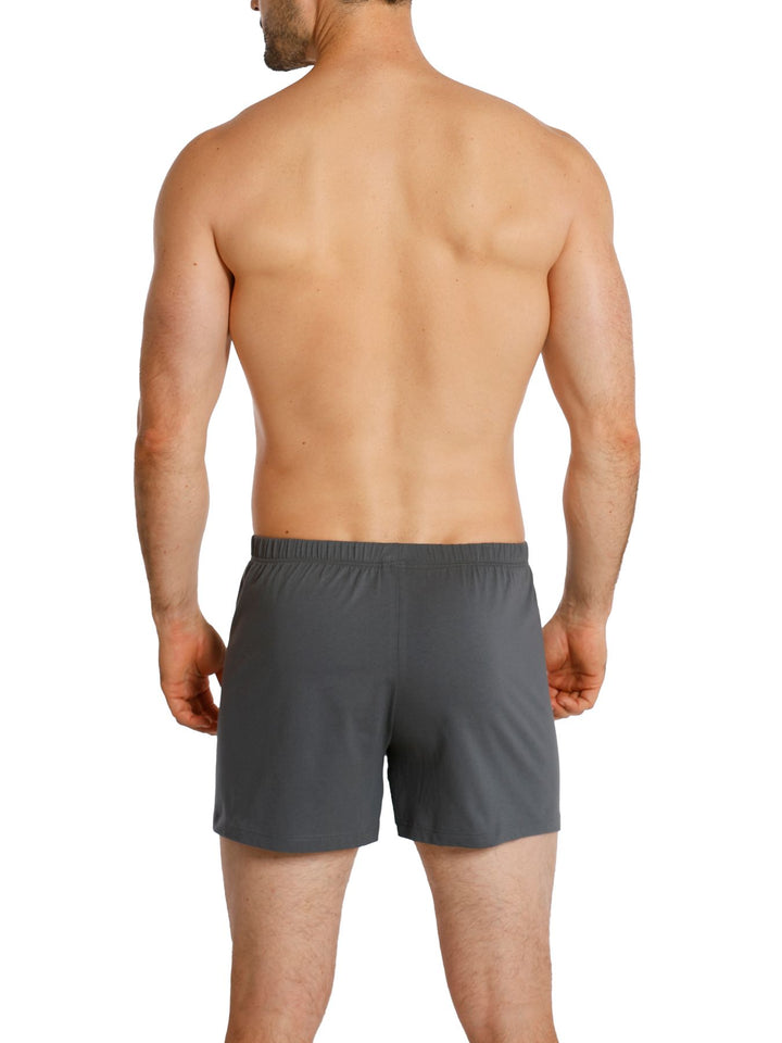 Herren Jersey Boxer, mit Knopfleiste, 2er Pack, Single-Jersey, Baumwolle kbA