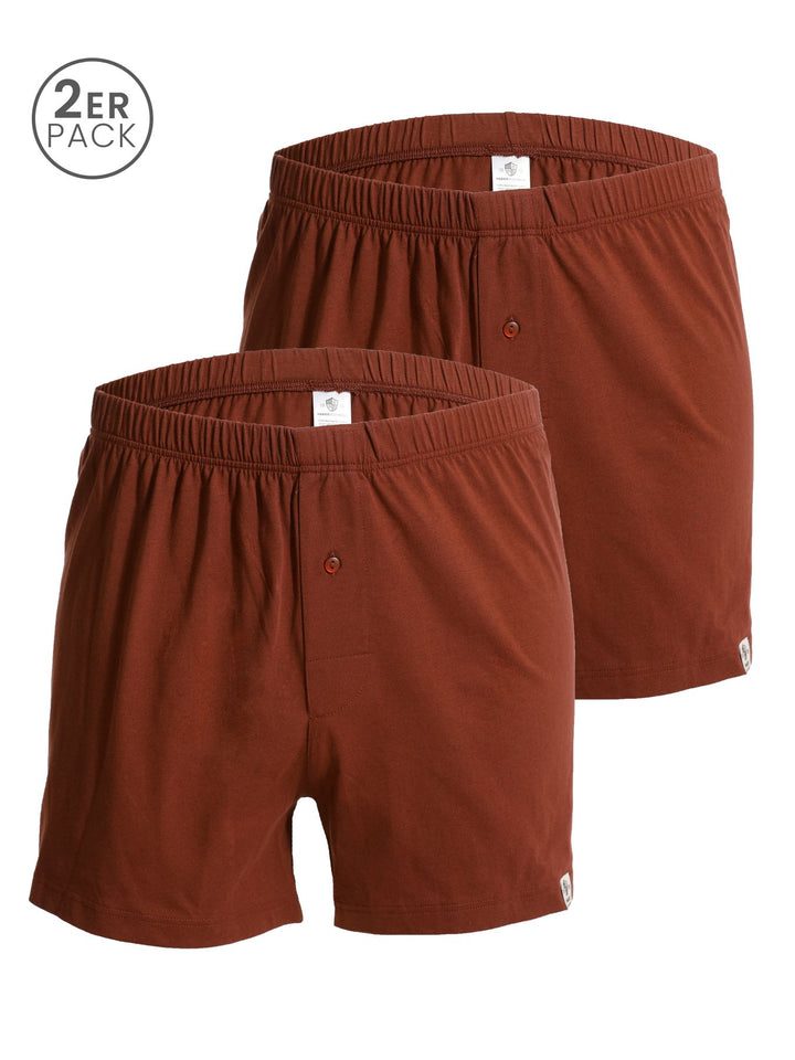 Herren Jersey Boxer, mit Knopfleiste, 2er Pack, Single-Jersey, Baumwolle kbA