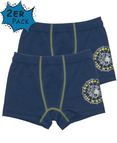 Jungen Retroshorts mit Motiv, 2er Pack, elastische Baumwolle