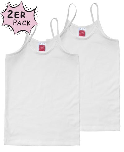 Mädchen Unterhemd, 2er Pack, Single Jersey
