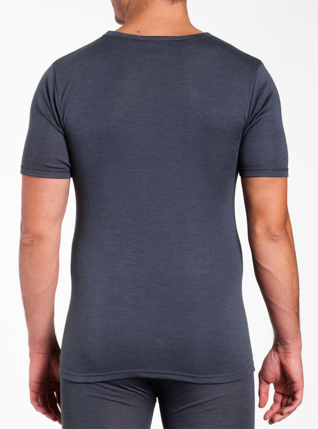 Edles Herren Shirt Rundhals, Wolle/ Seide Mischung