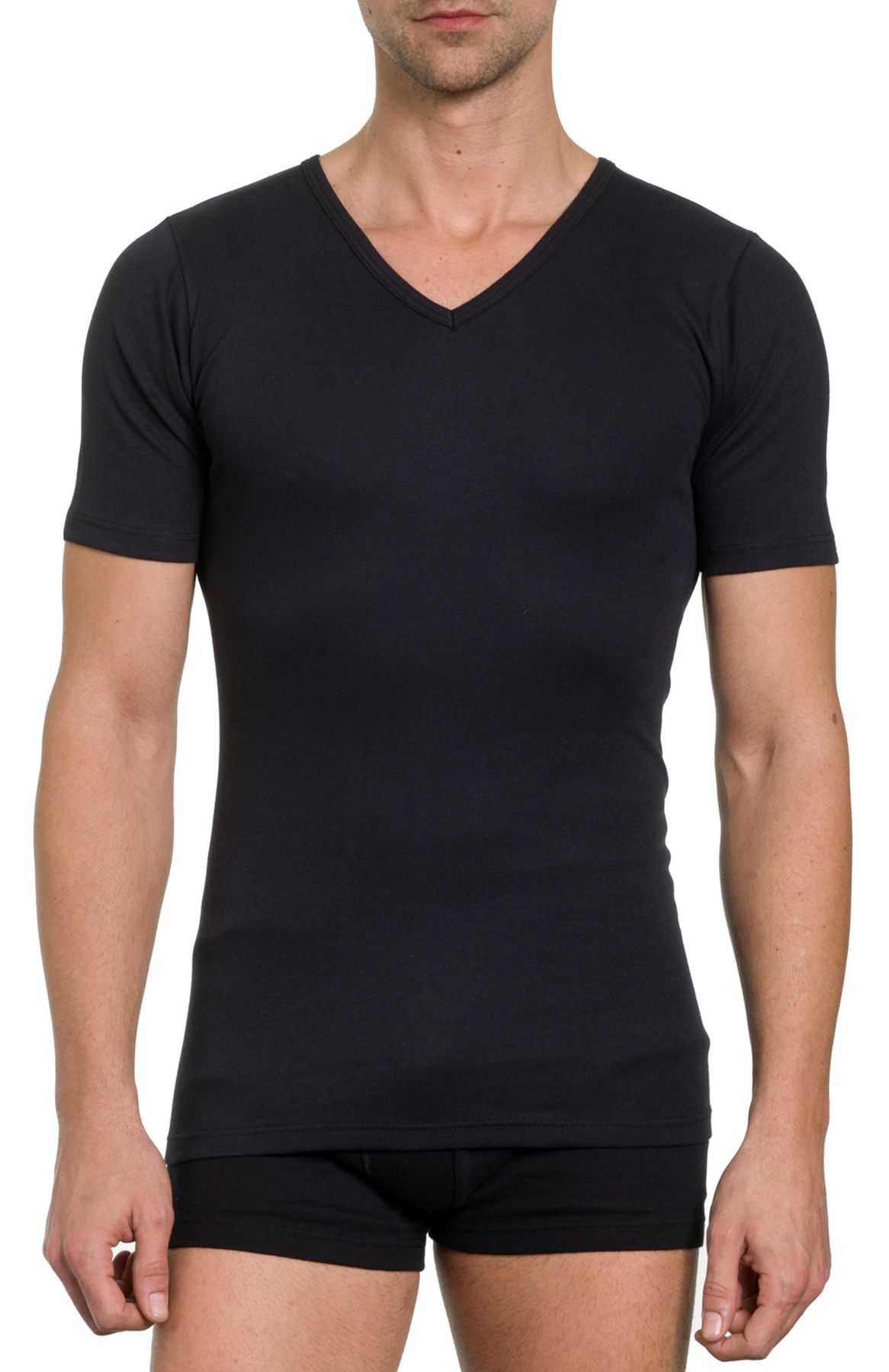 Herren Shirt V-Ausschnitt, 2er Pack, Bio Baumwolle, GOTS zertifiziert