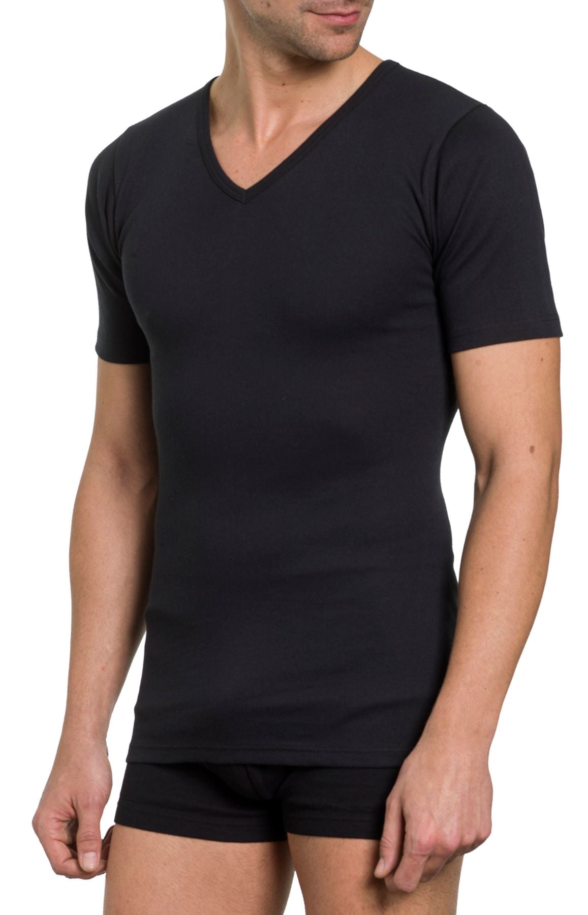 Herren Shirt V-Ausschnitt, 2er Pack, Bio Baumwolle, GOTS zertifiziert