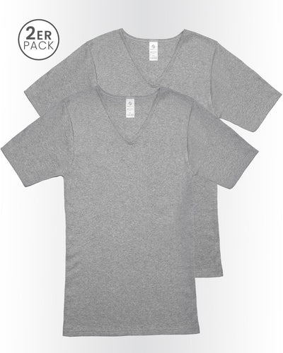 Herren Shirt V-Ausschnitt, 2er Pack, Bio Baumwolle, GOTS zertifiziert