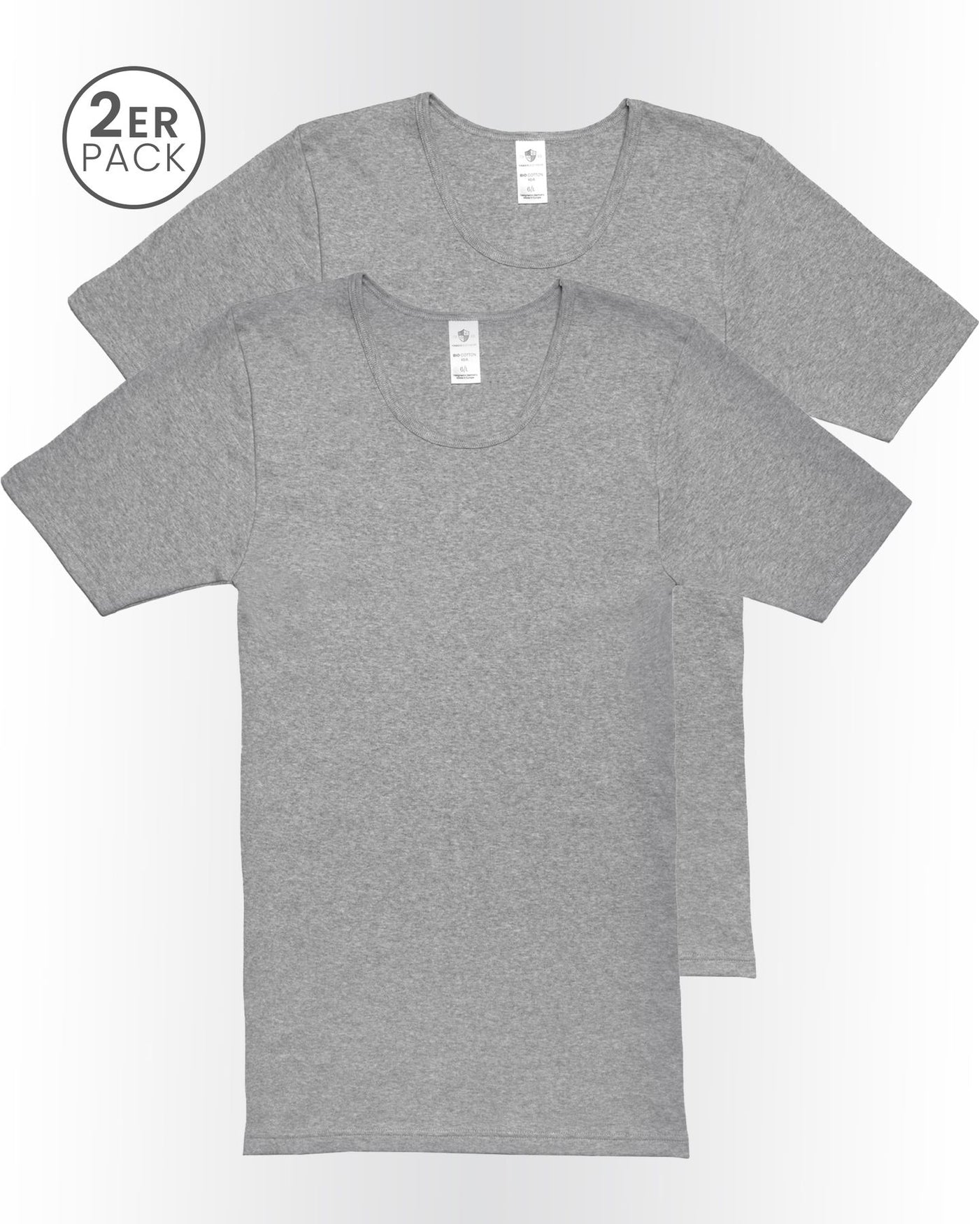 Herren Shirt Rundhals, 2er Pack, Bio Baumwolle, GOTS zertifiziert