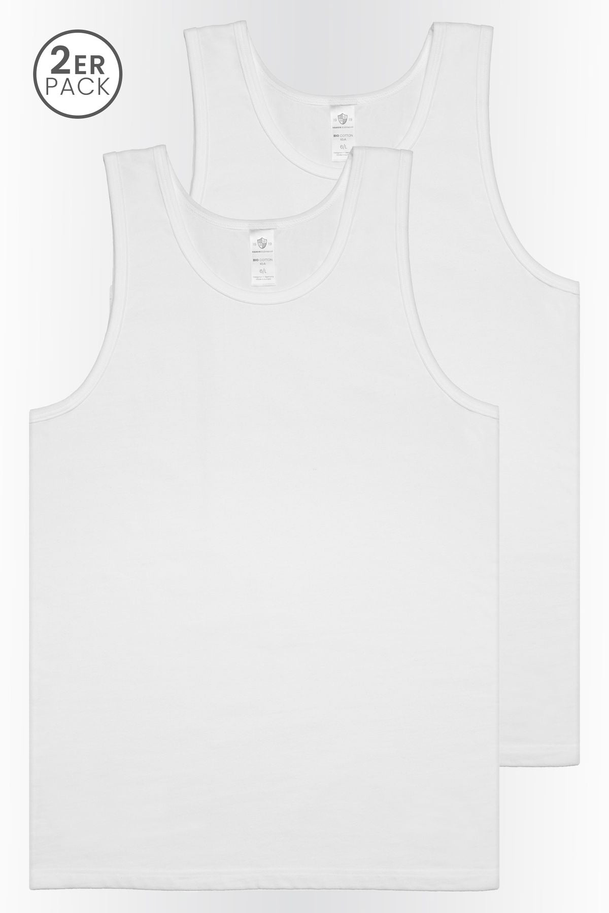 Herren Unterhemd, 2er Pack, Bio Baumwolle/ Elasthan, GOTS zertifiziert
