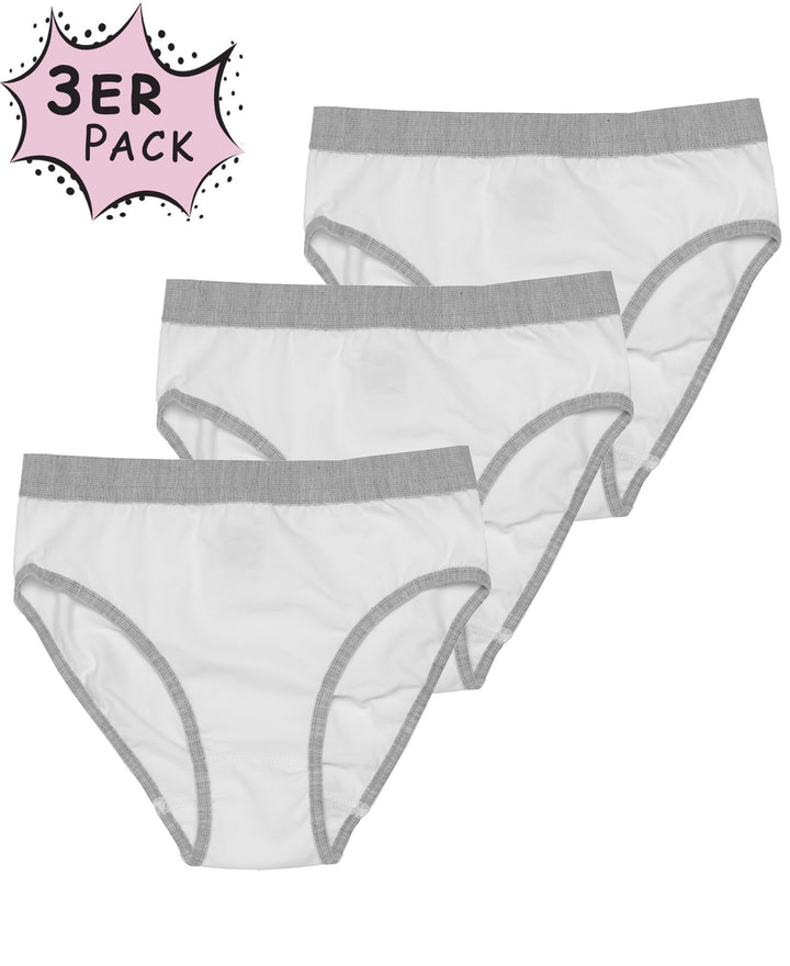 Mädchen Slip, 3er Pack, Baumwolle/ Elasthan