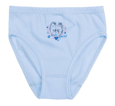 Mädchen Slip mit Pferdeprint, 3er Pack, Bio Baumwolle