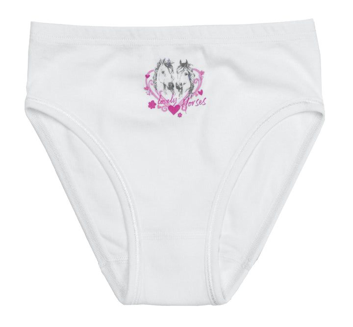 Mädchen Slip mit Pferdeprint, 3er Pack, Bio Baumwolle