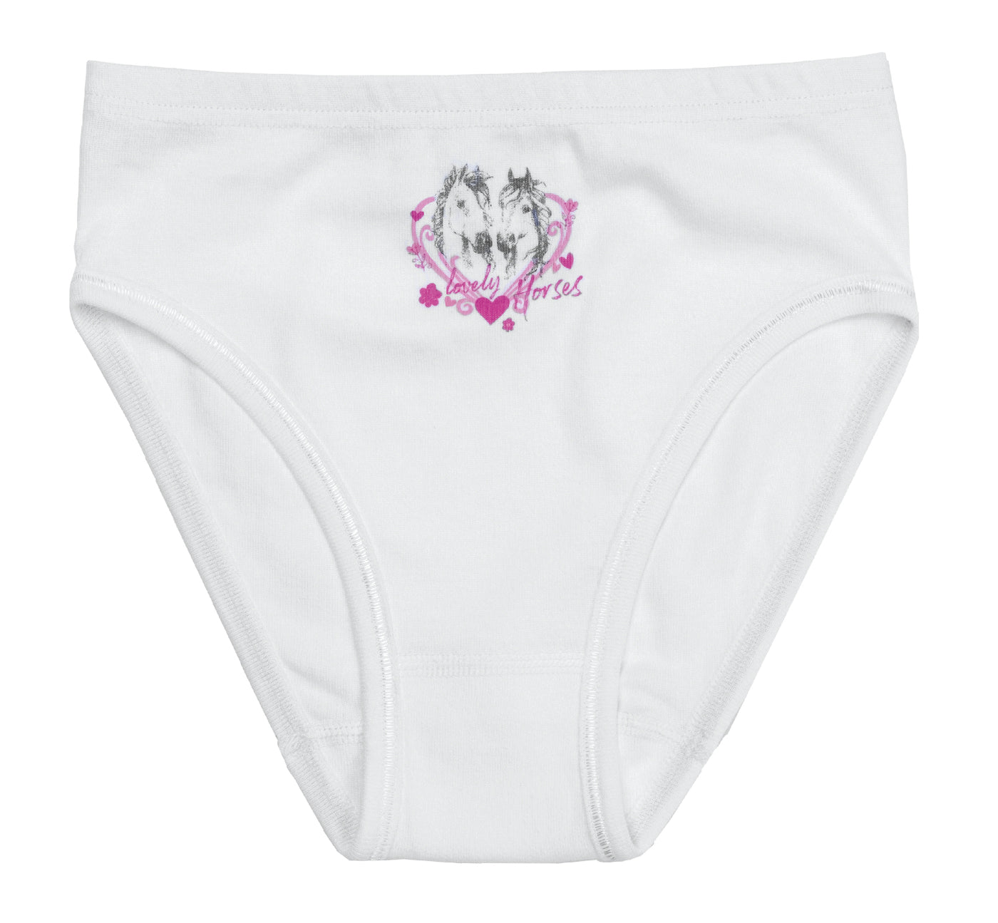 Mädchen Slip mit Pferdeprint, 3er Pack, Bio Baumwolle