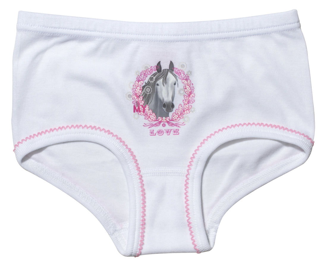 Mädchen Hipster mit Pferdemotiv, 2er Pack, Baumwolle