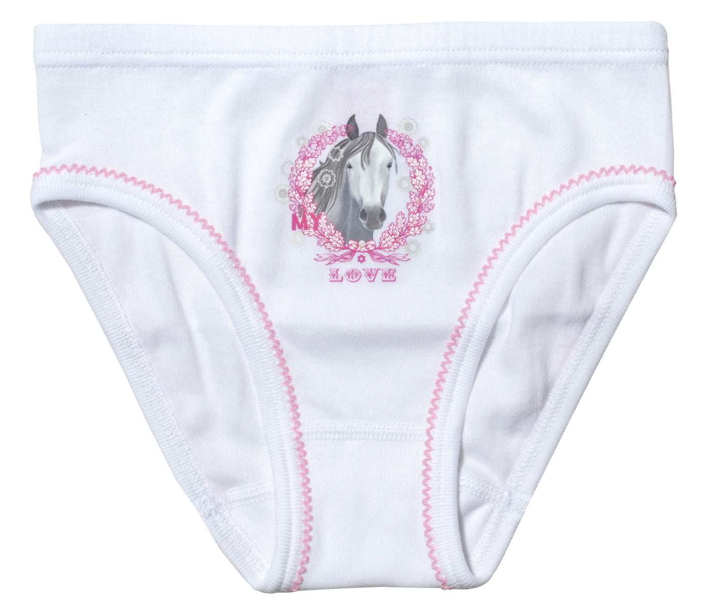 Mädchen Bikini-Slip mit Pferdemotiv, 2er Pack, Baumwolle
