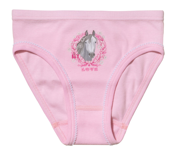 Mädchen Bikini-Slip mit Pferdemotiv, 2er Pack, Baumwolle