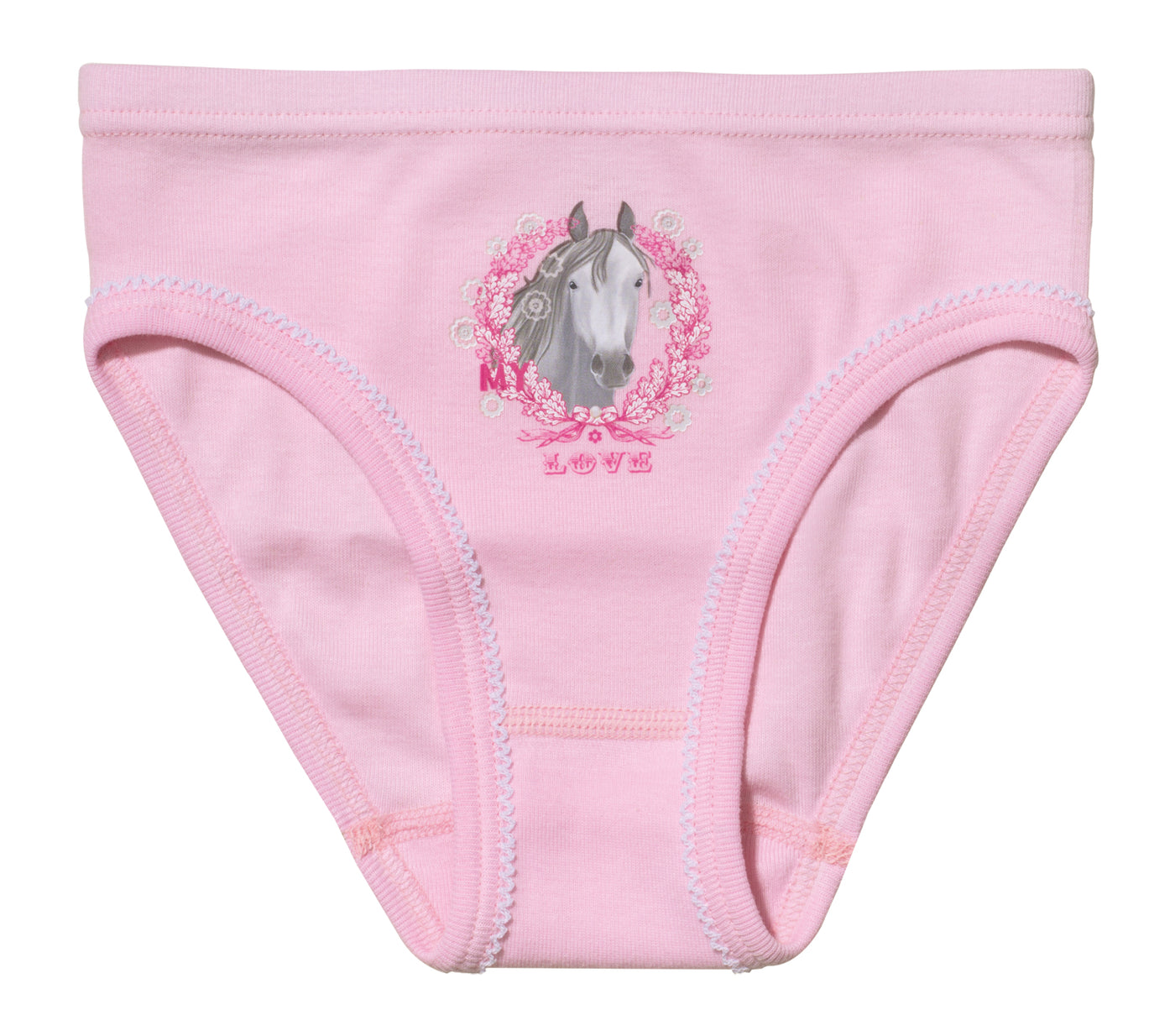 Mädchen Bikini-Slip mit Pferdemotiv, 2er Pack, Baumwolle