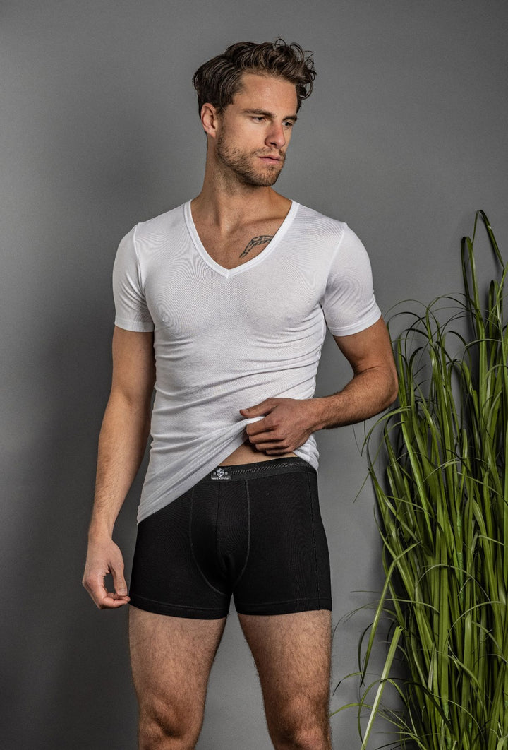 Herren Shirt V-Ausschnitt, Bambus/ Elasthan